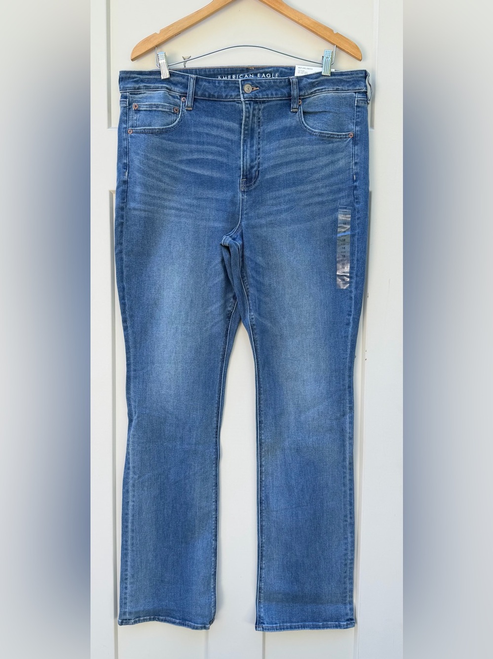 American Eagle The Stacked sz 18 Bootcut Jeans- Coastal Cowgirl Denim inseam 33”